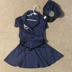 Kids Police Officer Costume - Blue dress with hat size 6 little girl